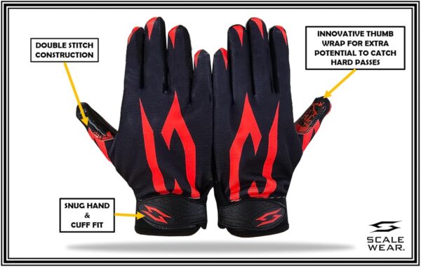 Ninja Stealth Football Receiver Gloves Back of Hand