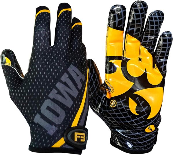 Hawkeye Football Receiver Gloves - Black - Main Image