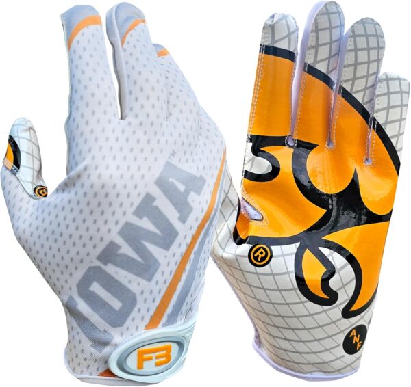 Hawkeye Football Receiver Gloves - White - Main Image