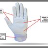 Stealth White Padded Lineman Football Gloves - White - Front of Hand