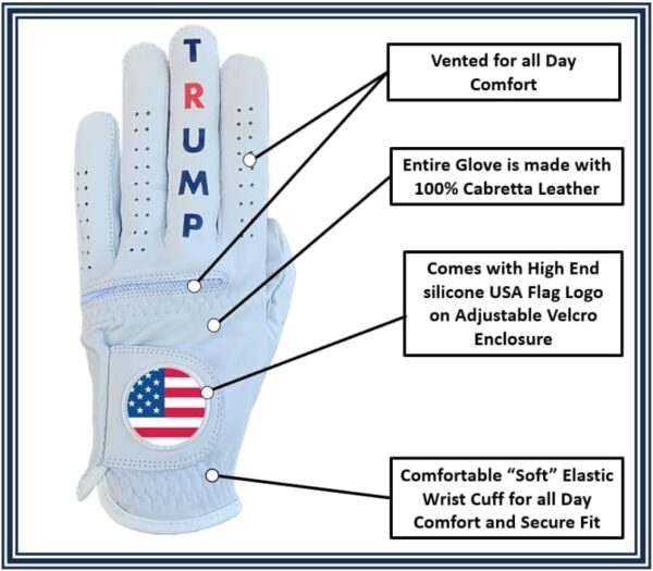 Trump MAGA Golf Glove Back of Hand 2