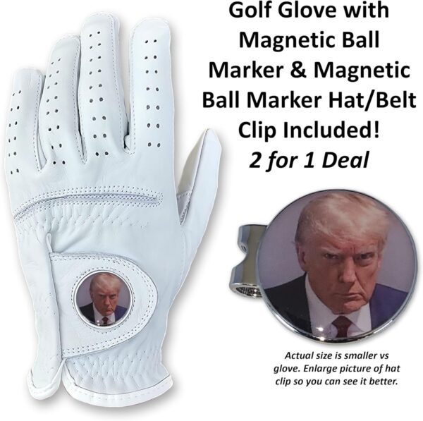 Trump Mugshot Hat Clip Ball Marker Golf Glove 2