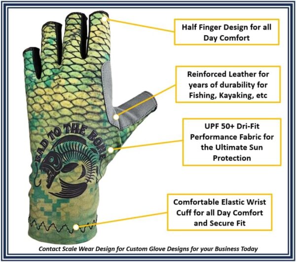 Fishing Guide Glove - Green Camo Back Of Hand