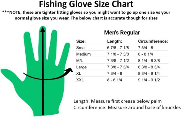 Fishing Guide Glove Hand Sizing Chart