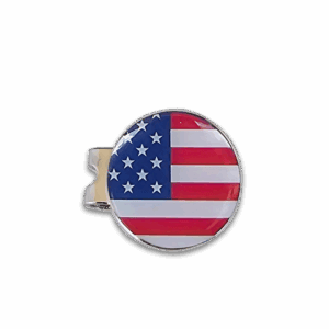 USA Flag Hat Clip with Magnetic Ball Markers - 1-Pack