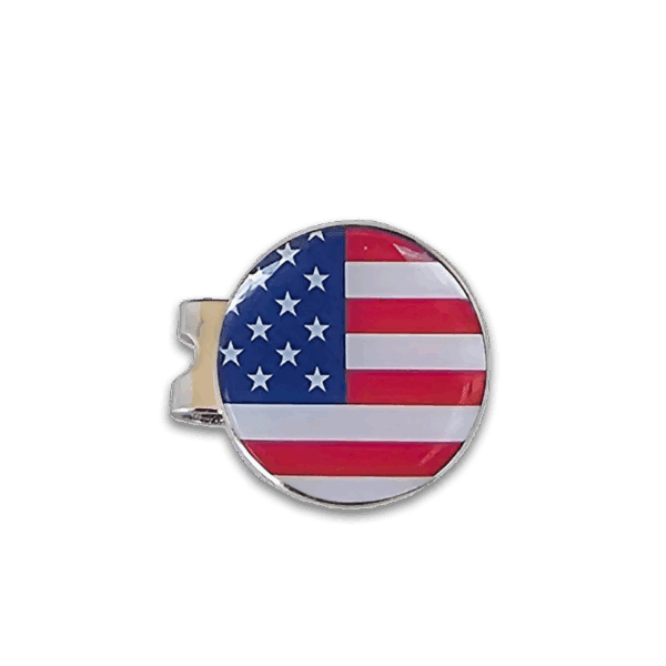USA Flag Hat Clip with Magnetic Ball Markers - 1-Pack