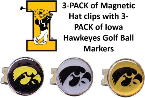 University of Iowa Hawkeye Hat Clip with Magnetic Ball Markers - Image 2