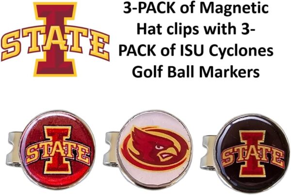 Iowa State University Cyclone Hat Clip with Magnetic Ball Markers - Image 2