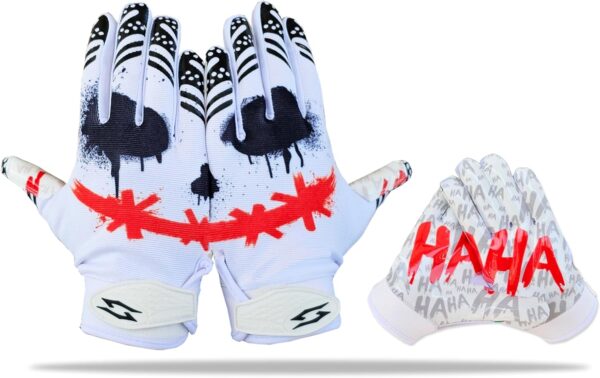 Joker Football Receiver Gloves White Red Main Image