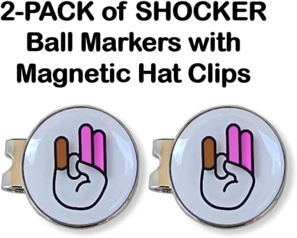 Shocker Hat Clip with Magnetic Ball Marker 2-Pack with Info