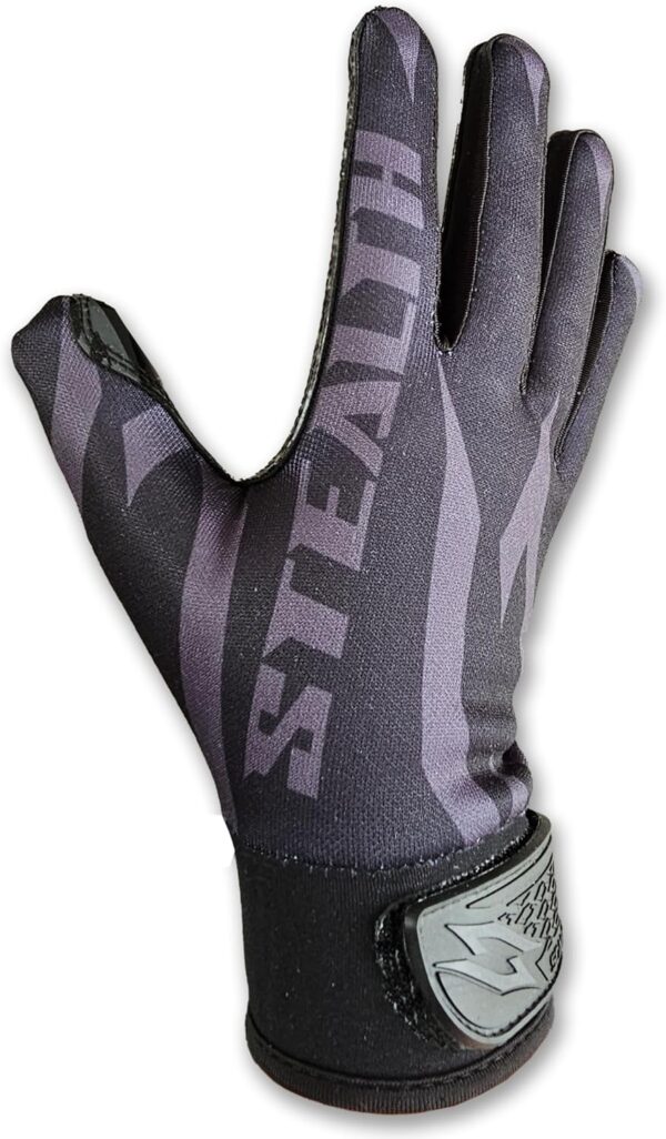 Stealth Football Receiver Gloves - Black on Black - Image 4