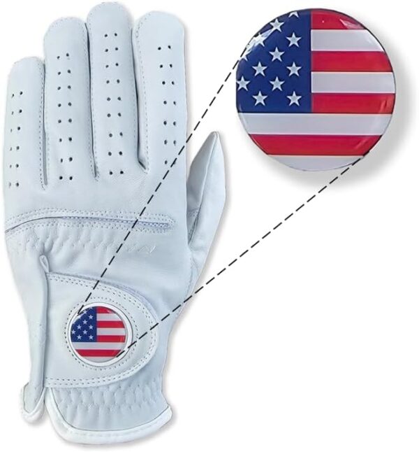 USA Flag Golf Glove with Ball Marker Main Image