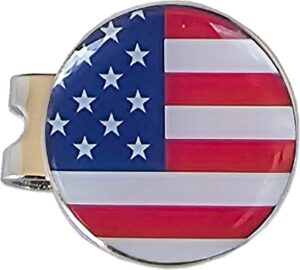 USA Flag Hat Clip with Magnetic Ball Marker 1 Pack