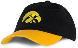 University of Iowa Hawkeyes Baseball Hat - Hawk - Black & Dk Yellow - Hat - Main