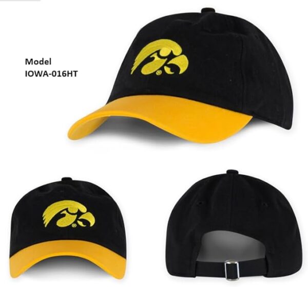 University of Iowa Hawkeyes - Hawk - Black & Dk Yellow - Hat - Multi View