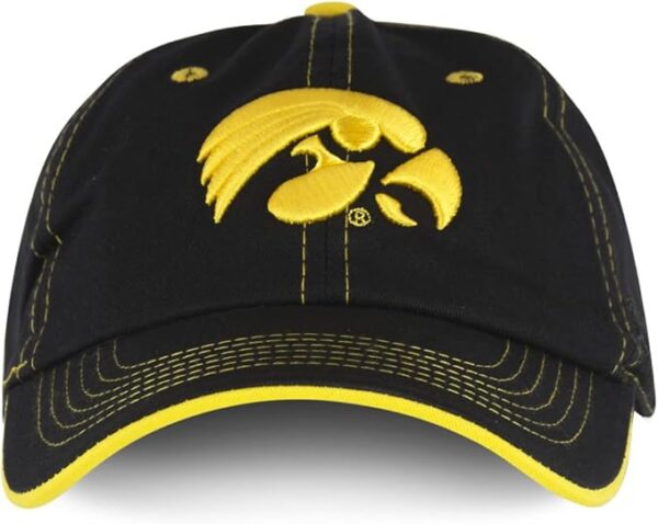 University of Iowa Hawkeyes Baseball Hat - Black with Hawk Logo - Image 2