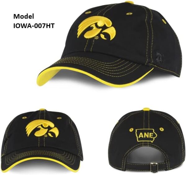 University of Iowa Hawkeyes Baseball Hat - Black with Hawk Logo - Image 4