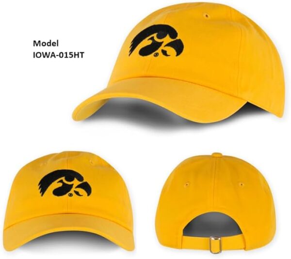 University of Iowa Hawkeyes Baseball Hat - Dark Yellow with Hawk Logo - Image 4