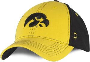 University of Iowa Hawkeyes Baseball Hat - Hawk - Lt Yellow & Black - Hat - Main