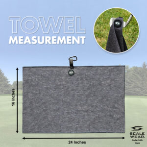 Heathered Microfiber Magnetic Golf Towel - Black 2