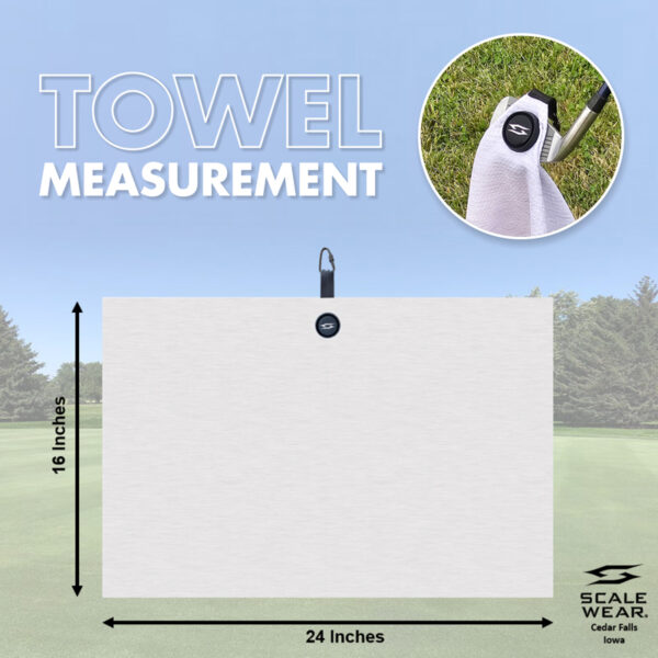 Heathered Microfiber Golf Towel - White 2