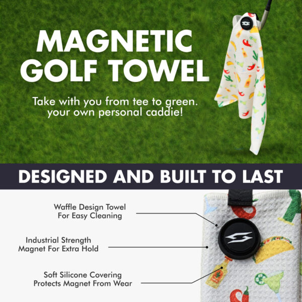 Golf Towel - Tacos and Tequila - White 4