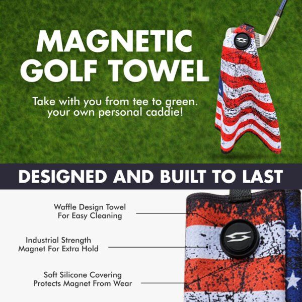 Golf Towel - USA - Distressed Flag 4