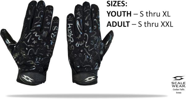 Just For You Momma Football Gloves - Black - Back of Hand