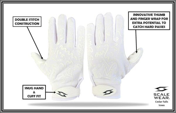 Just For You Momma Football Receiver Gloves - White - Image 4