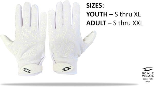 Just For You Momma Football Receiver Gloves - White - Image 5