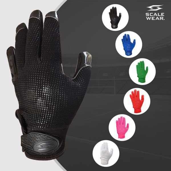 Pro Stealth Football Receiver Gloves - Black 1