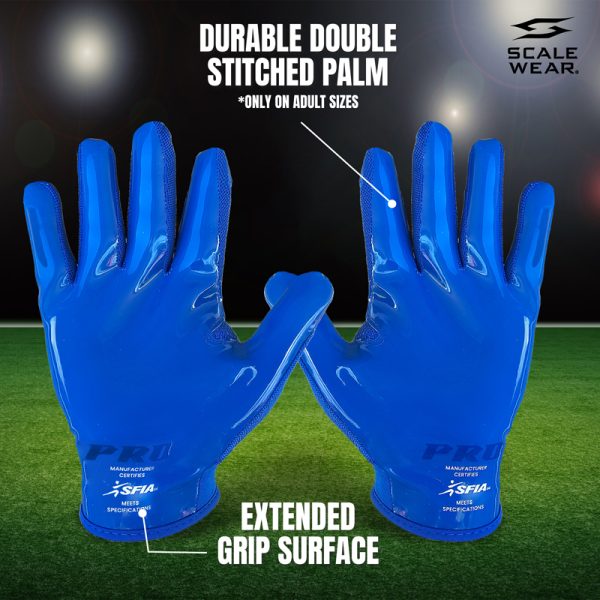 Football Gloves - Pro Stealth Receiver - Blue 3