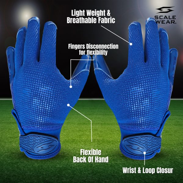 Football Gloves - Pro Stealth Receiver - Blue 4