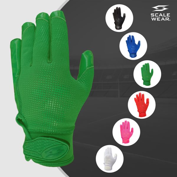 Pro Stealth Football Receiver Gloves - Green 1