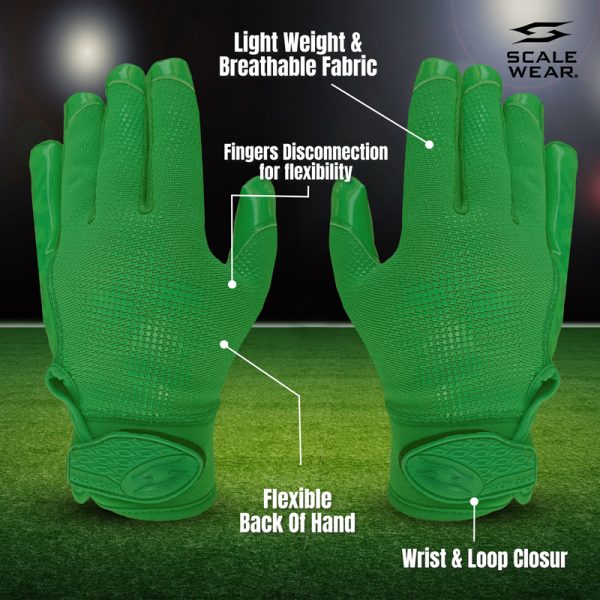 Pro Stealth Football Receiver Gloves - Green - Image 3