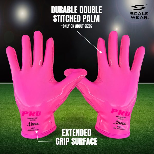 Football Gloves - Pro Stealth Receiver - Pink 3