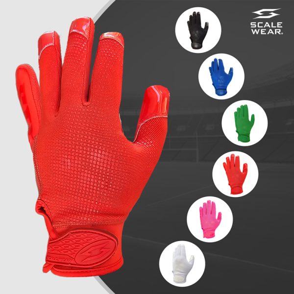 Pro Stealth Football Receiver Gloves - Red 1