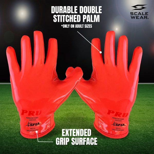 Football Gloves - Pro Stealth Receiver - Red 3