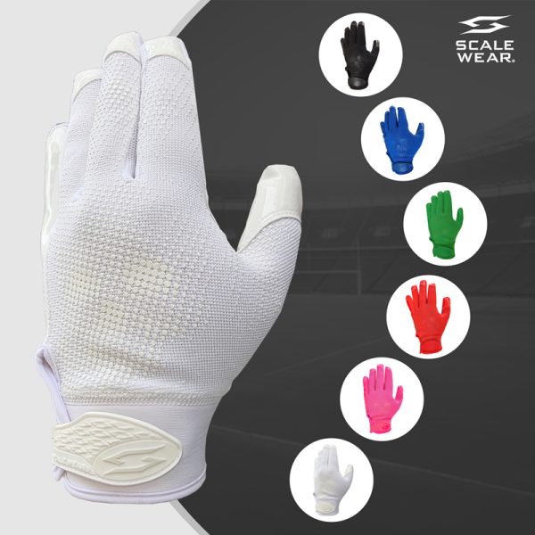 Pro Stealth Football Receiver Gloves - White 1