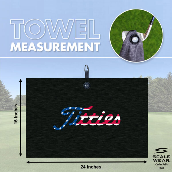 Tittie Magnetic Golf Towel - USA Black Golf Towel 2