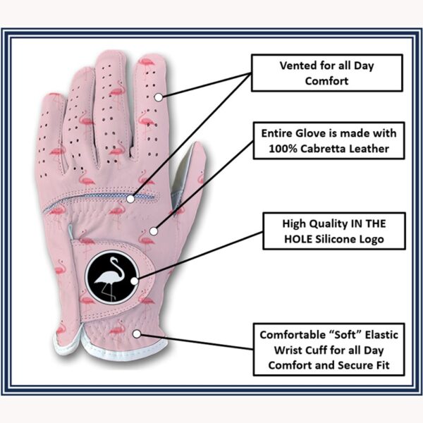 Flamingo Golf Glove - Pink - Back of Hand