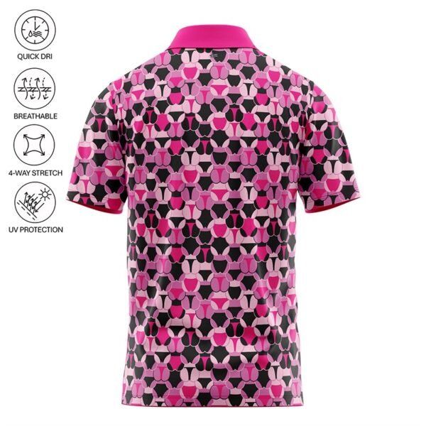 Golf Polo Shirt - Bikini Pink - Back