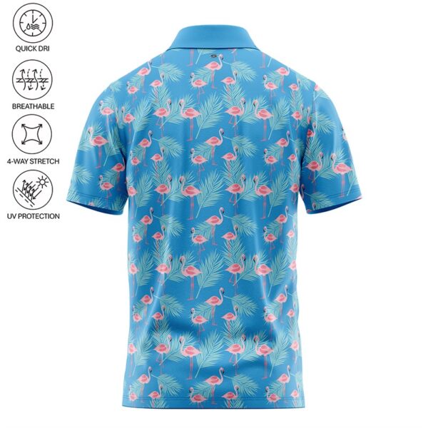 Golf Polo Shirt - Blue Flamingo - Back