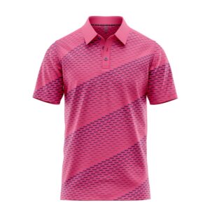 Geometric Pink Polo Shirt - Golf Polo Shirts - Main