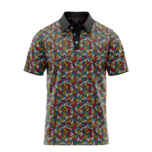 Geometric Zig Zag Polo Shirt - Golf Polo Shirts - Main