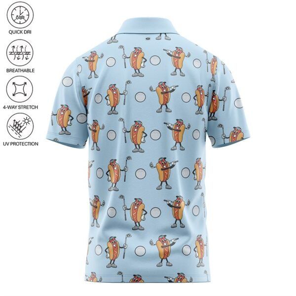 Golf Polo Shirt - Golfing Hotdog - Back