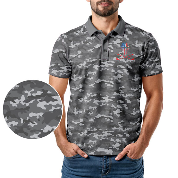 Patriotic Skull X-Clubs Polo Shirt - Image 7