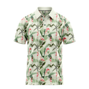 Hawaiian Palms Flamingo Polo Shirt - Golf Polo Shirts - Main