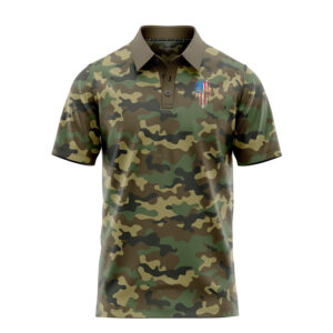 Patriotic Skull Polo Shirt - Golf Polo Shirts - Marine Camo - Main