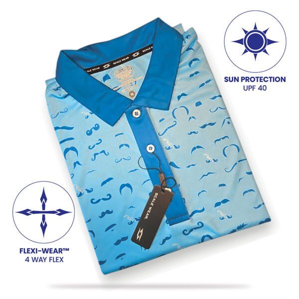 Golf Polo Shirt - Mustache Ride - Folded